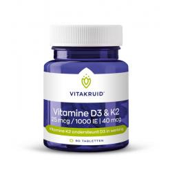 Vitakruid vitamine d3 25mcg & k2 40mcg