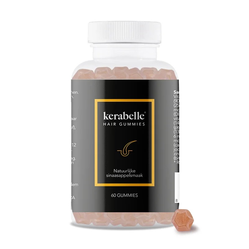 Kerabelle Keratine Hair Gummies met sinaasappelsmaak 60 stuks