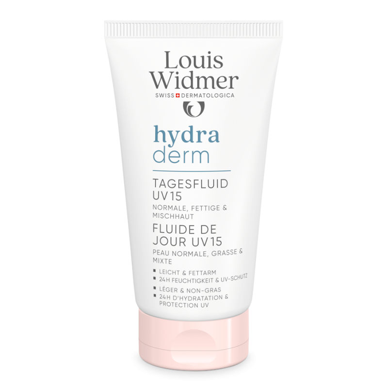 Louis Widmer Hydraderm Dag Fluide UV 15 ongeparfumeerd 50 ml