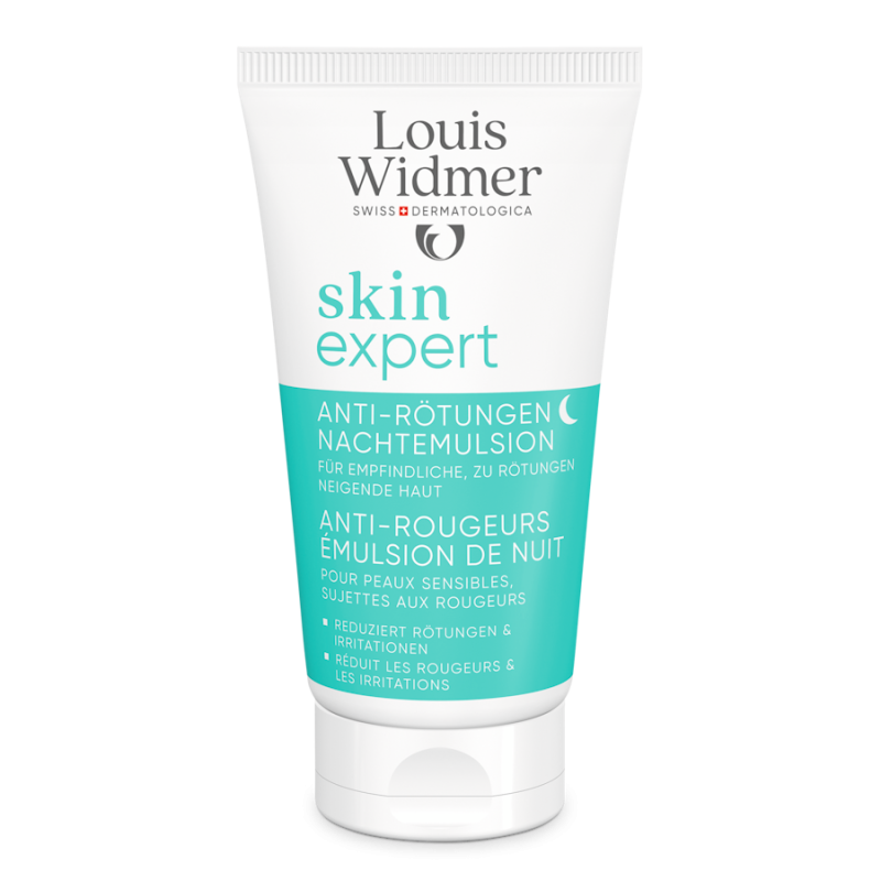 Louis Widmer Skinexpert Anti-Roodheid Nachtemulsie ongeparfumeerd 50ml