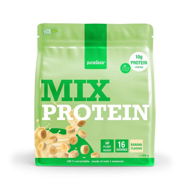 Purasana Vegan Mix Proteïn Banaan bio vegan 16 porties 400 gram