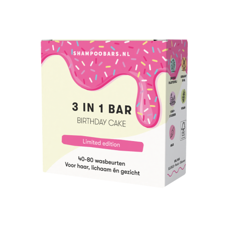 Shampoobars.nl 3-in-1 Birthday Cake Bar 60 gram