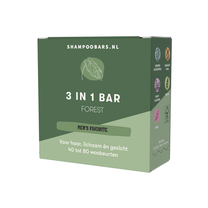 Shampoobars.nl 3-in-1 Bar Forest 60 gram