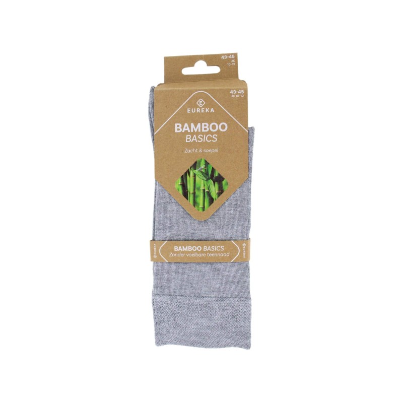 EUREKA Bamboo sok basis grijs 35-38