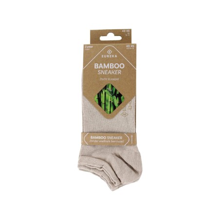 EUREKA Bamboo sneakersok 2 pack zand 39-42