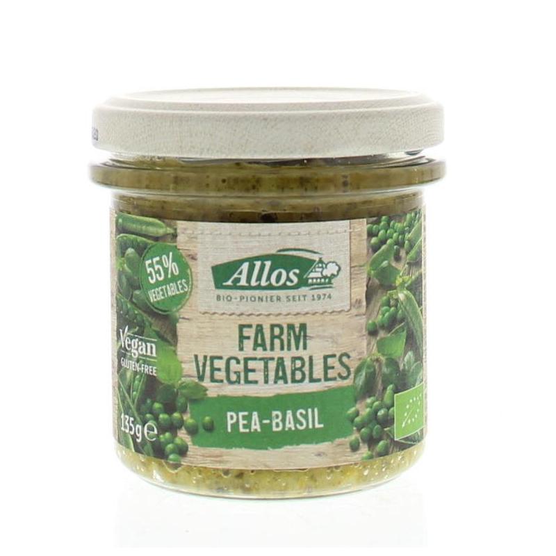 Farm vegetables doperwten & basilicum