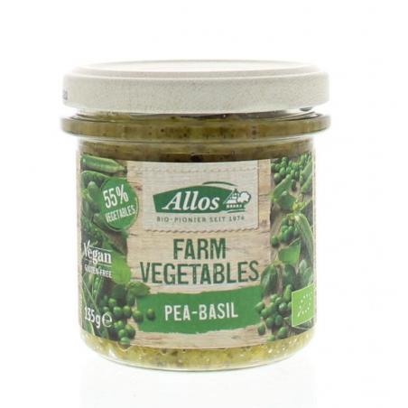 Farm vegetables doperwten & basilicum