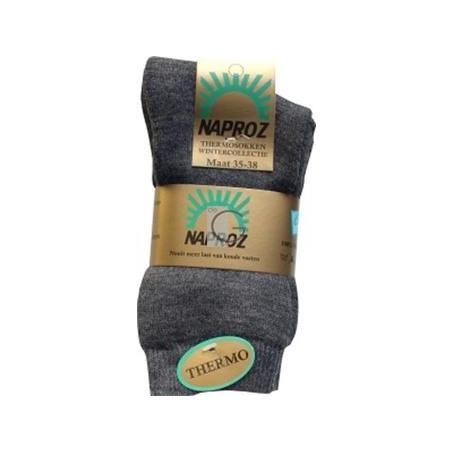 Naproz Thermo sokken grijs 39-42  3 paar