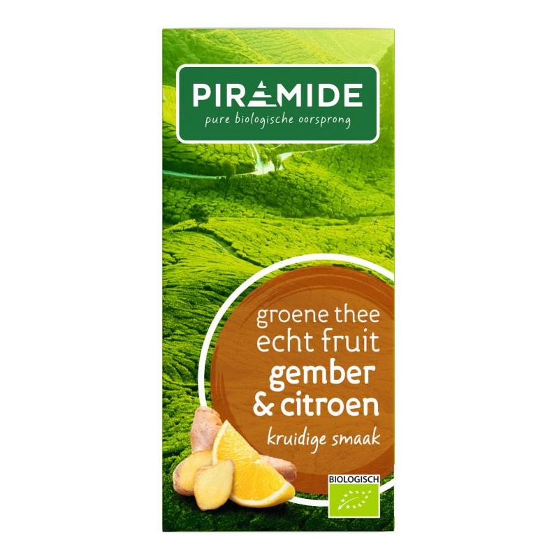 Groene thee met gember en citroen