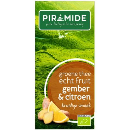 Groene thee met gember en citroen