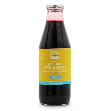 Mattisson Organic Rode Biet-Appel-Gember Sap – Beetroot-Apple-Ginger Juice