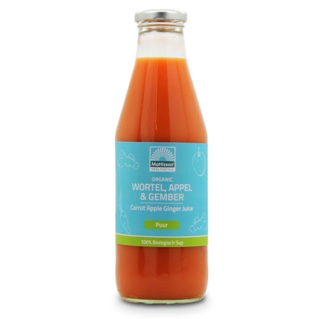 Mattisson Organic Wortel – Appel – Gember Sap – Carrot-Apple-Ginger Juice