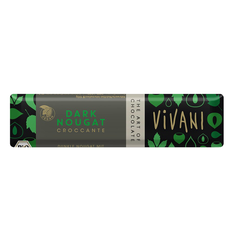 Vivani Chocolate To Go dark nougat croccante vegan bio