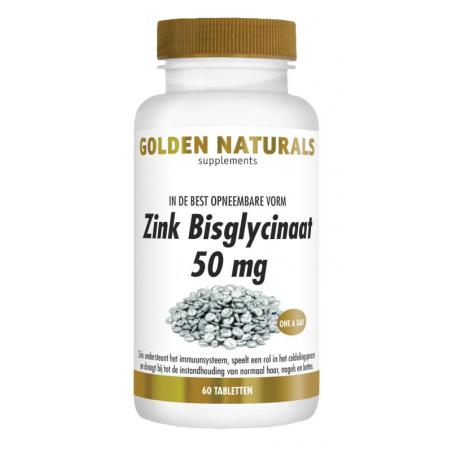 Golden Naturals Zink bisglycinaat 50 mg