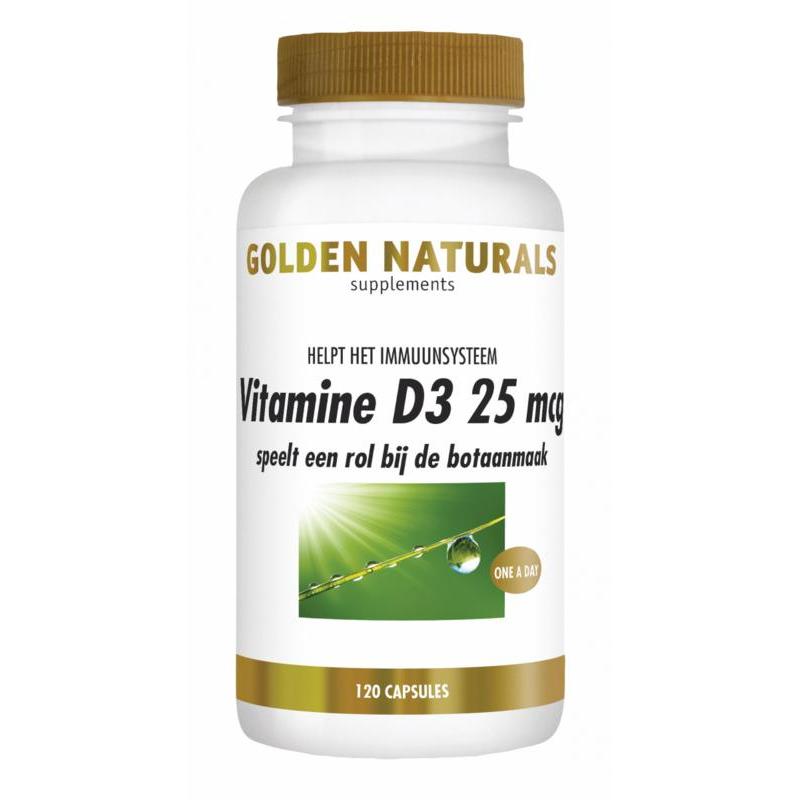 Golden Naturals Vitamine D3 25 mcg 120 softgel capsules