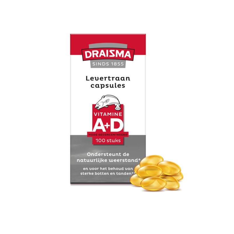 Draisma Vitamine A + D levertraan 100 softgel capsules