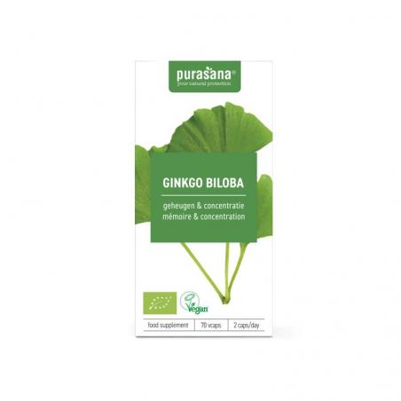Purasana Ginkgo Biloba 250 mg Biologisch 70 vcaps