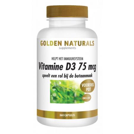 Golden Naturals Vitamine D3 75 mcg 360 softgel capsules
