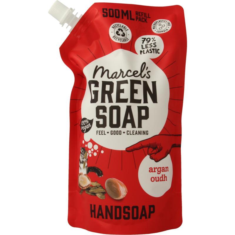 Marcel's Green Soap Refill Handzeep Argan & Oudh 500ml navulling