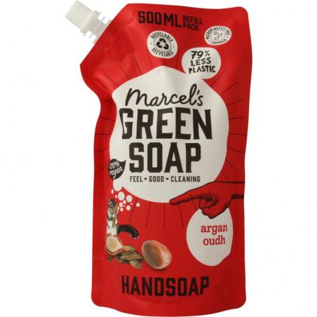 Marcel's Green Soap Refill Handzeep Argan & Oudh 500ml navulling