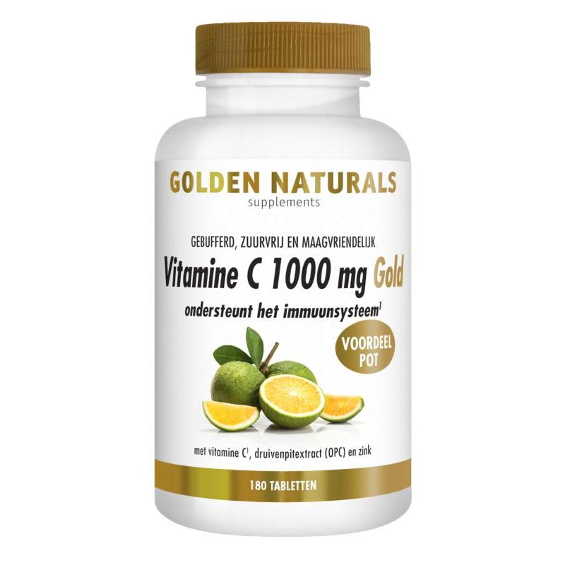 Golden Naturals Vitamine C 1000 mg Gold 180 veganistische tabletten