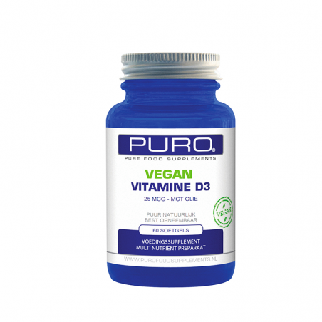 Puro Vegan Vitamine D3 25 mcg 60 softgels