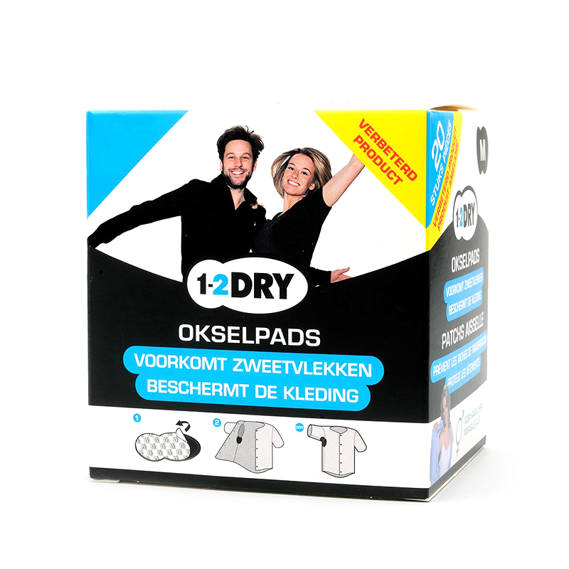 1-2DRY Okselpads Zwart Medium